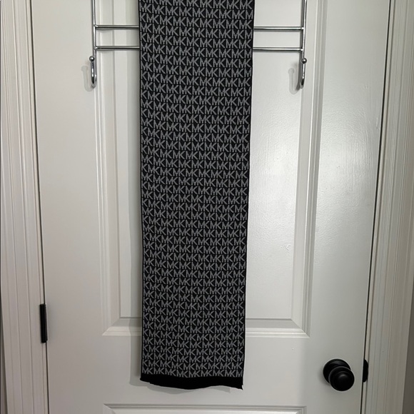 Michael Kors Black and Gray Monogram Scarf - Picture 1 of 5